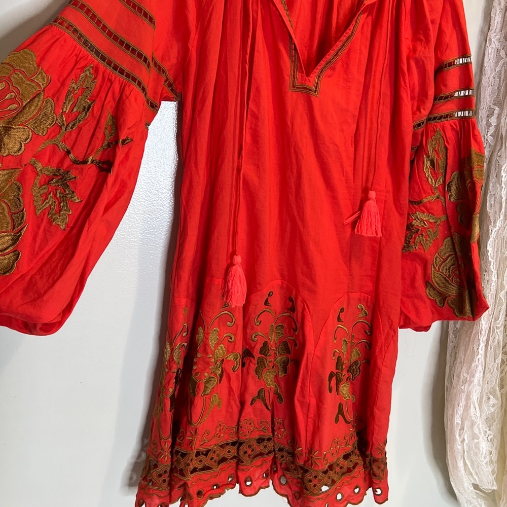 Rare Free People Bali French Romance Eyelet Embroidered Cutwork Mini Dress